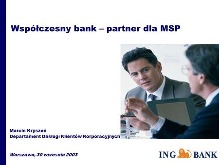 Współczesny bank – partner dla MSP