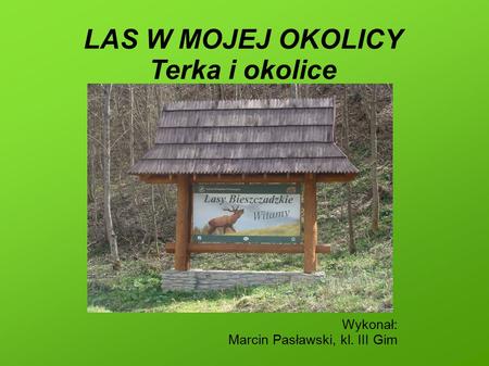 LAS W MOJEJ OKOLICY Terka i okolice Wykonał: Marcin Pasławski, kl. III Gim.