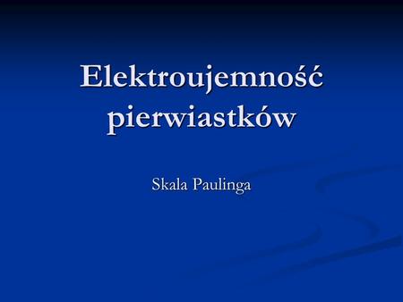 Elektroujemność pierwiastków