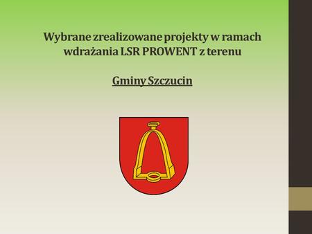 Wybrane zrealizowane projekty w ramach wdrażania LSR PROWENT z terenu Gminy Szczucin.