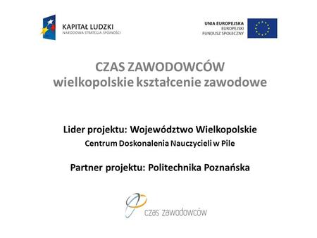 CZAS ZAWODOWCÓW wielkopolskie kształcenie zawodowe