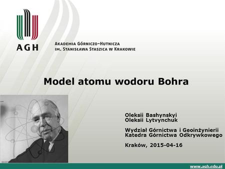 Model atomu wodoru Bohra