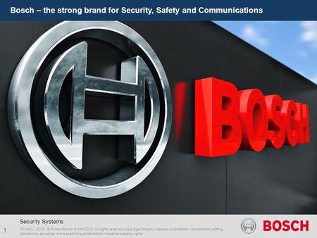 Bosch – the strong brand for Security, Safety and Communications