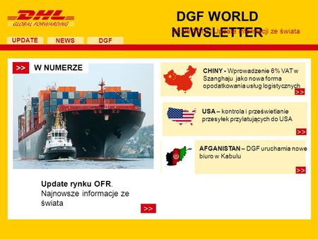 UPDATE DGF WORLD NEWSLETTER 20.06.2012 | Update informacji ze świata NEWS DGF Update rynku OFR. Najnowsze informacje ze świata >> CHINY - Wprowadzenie.