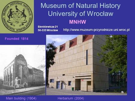 Museum of Natural History University of Wrocław