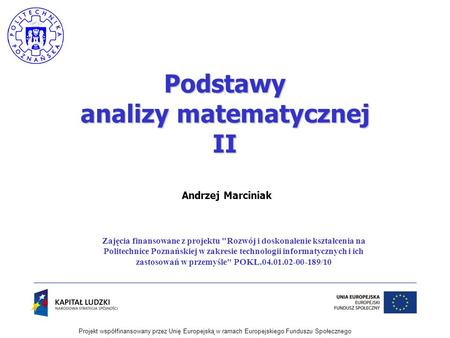 Podstawy analizy matematycznej II