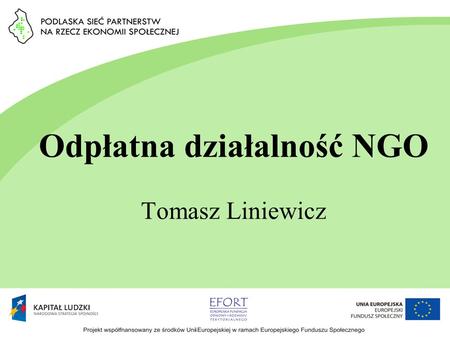 Odpłatna działalność NGO Tomasz Liniewicz