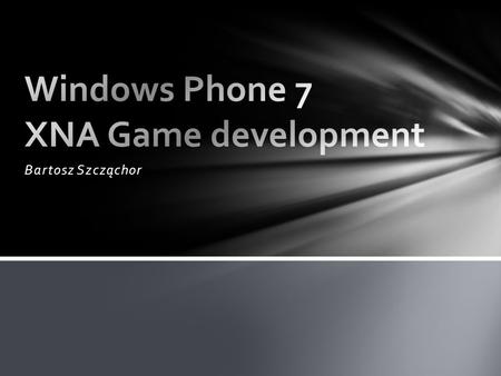 Windows Phone 7 XNA Game development