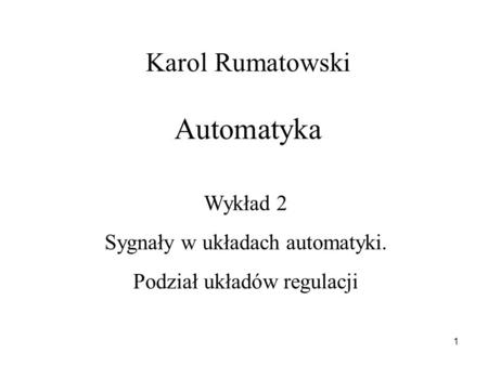 Karol Rumatowski Automatyka