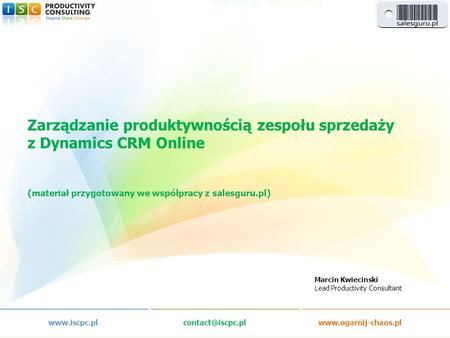Zarządzanie produktywnością zespołu sprzedaży z Dynamics CRM Online