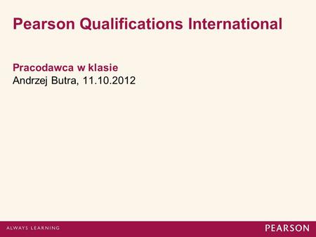 Pearson Qualifications International