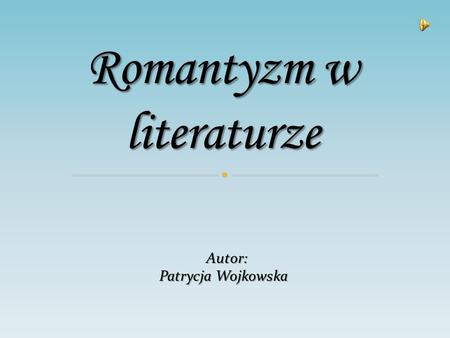 Romantyzm w literaturze