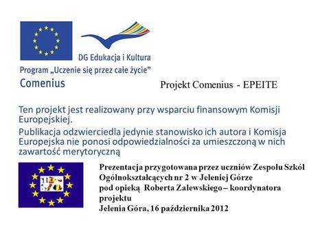 Projekt Comenius - EPEITE