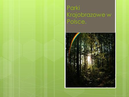 Parki Krajobrazowe w Polsce.