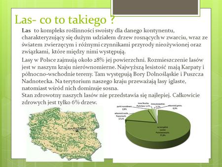 Las- co to takiego ? Las to kompleks roślinności swoisty dla danego kontynentu, charakteryzujący się dużym udziałem drzew rosnących w zwarciu, wraz ze.