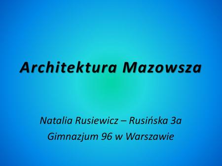 Architektura Mazowsza