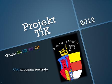 Projekt TiK Grupa 2B, 2D, 2G, 2H 2012 Cel: program rewizyty.