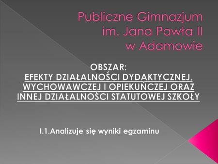 Publiczne Gimnazjum im. Jana Pawła II w Adamowie