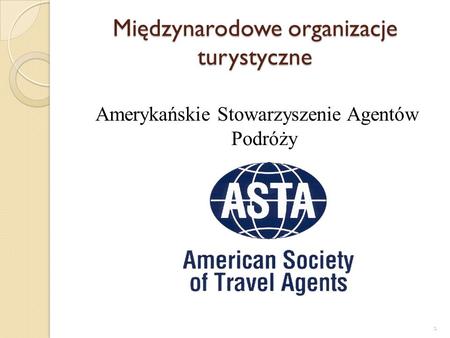 Międzynarodowe organizacje turystyczne