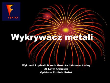 Wykrywacz metali Wykonali i opisali: Marcin Gruszka i Mateusz Ładny