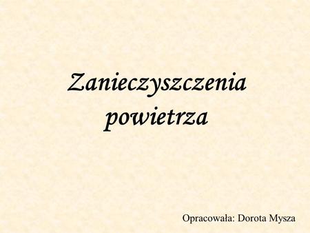 Zanieczyszczenia powietrza