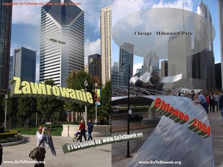 Chicago - Millennium Park Copyrights GoToSlawek.org, 2004; All rights reserved …ergo sum.