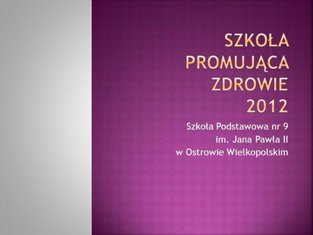 Szkoła Podstawowa nr 9 im. Jana Pawła II w Ostrowie Wielkopolskim.