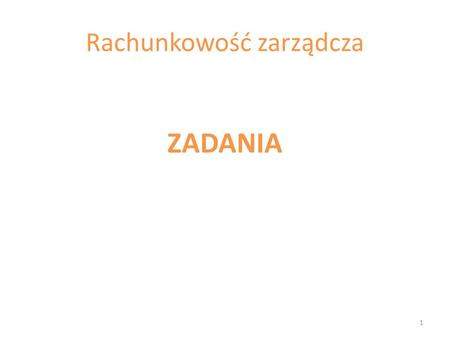 Rachunkowość zarządcza