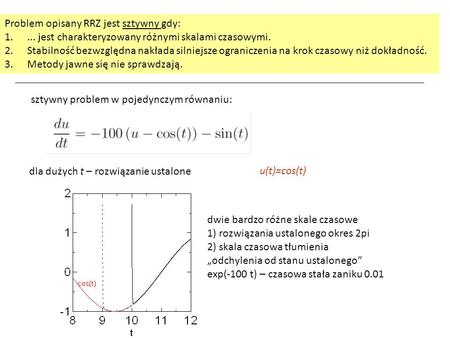 Problem opisany RRZ jest sztywny gdy: 1.... jest charakteryzowany różnymi skalami czasowymi. 2.Stabilność bezwzględna nakłada silniejsze ograniczenia na.