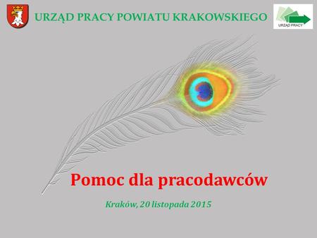 URZĄD PRACY POWIATU KRAKOWSKIEGO Pomoc dla pracodawców Kraków, 20 listopada 2015.