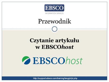 Przewodnik Czytanie artykułu w EBSCOhost
