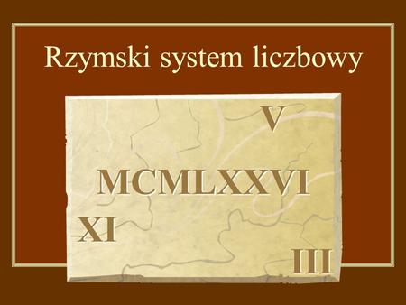 Rzymski system liczbowy