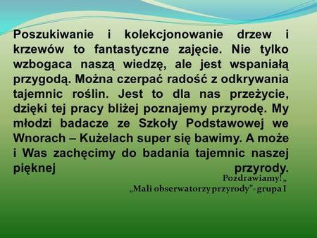 Poszukiwanie i kolekcjonowanie drzew i krzewów to fantastyczne zajęcie