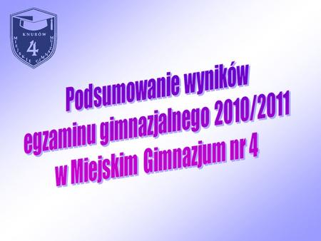 egzaminu gimnazjalnego 2010/2011 w Miejskim Gimnazjum nr 4