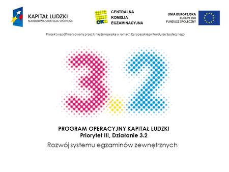 PROGRAM OPERACYJNY KAPITAŁ LUDZKI Priorytet III, Działanie 3.2