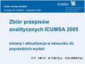 III Sesja PK ICUMSA – Zakopane 2006 Zbiór przepisów analitycznych ICUMSA 2005 zmiany i aktualizacja w stosunku do poprzednich wydań dr inż. Maciej Wojtczak.