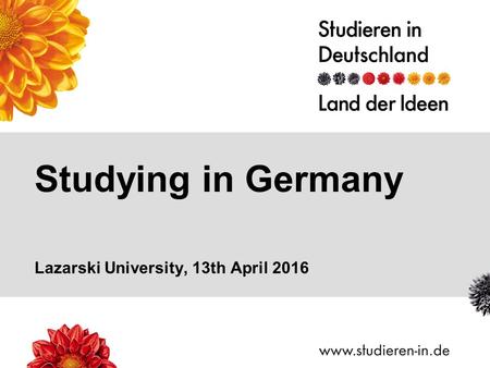 Studying in Germany Lazarski University, 13th April 2016.