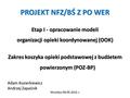 PROJEKT NFZ/BŚ Z PO WER Etap I - opracowanie modeli organizacji opieki koordynowanej (OOK) Zakres koszyka opieki podstawowej z budżetem powierzonym (POZ-BP)