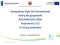 Szczegółowy Opis Osi Priorytetowej Kadry dla gospodarki RPO WiM 2014-2020 Podziałanie 2.4.1 II i III typ projektów Olsztyn, 15 grudnia 2015 r.