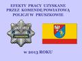 EFEKTY PRACY UZYSKANE PRZEZ KOMENDĘ POWIATOWĄ POLICJI W PRUSZKOWIE w 2013 ROKU.