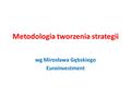 Metodologia tworzenia strategii wg Mirosława Gębskiego Euroinvestment.