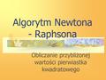 Algorytm Newtona - Raphsona