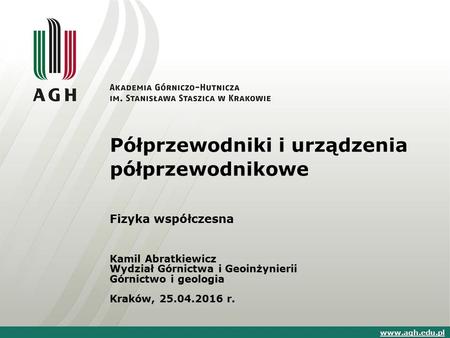 Półprzewodniki i urządzenia półprzewodnikowe