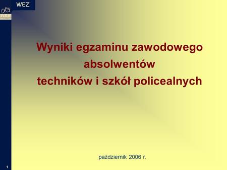 WEZ 1 Wyniki egzaminu zawodowego absolwentów techników i szkół policealnych październik 2006 r.