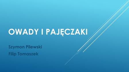 OWADY I PAJĘCZAKI Szymon Pilewski Filip Tomaszek.