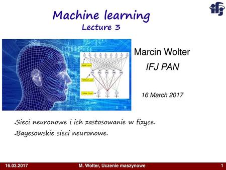 Machine learning Lecture 3