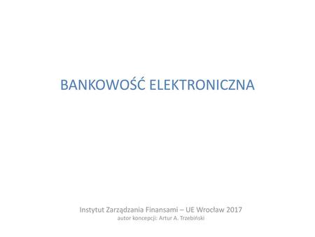 BANKOWOŚĆ ELEKTRONICZNA