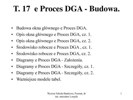 Wyższa Szkoła Bankowa, Poznań, dr inż. mirosław Loręcki