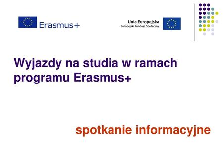 Wyjazdy na studia w ramach programu Erasmus+