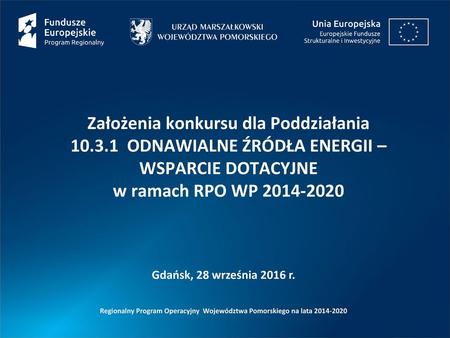 Założenia konkursu dla Poddziałania 10. 3